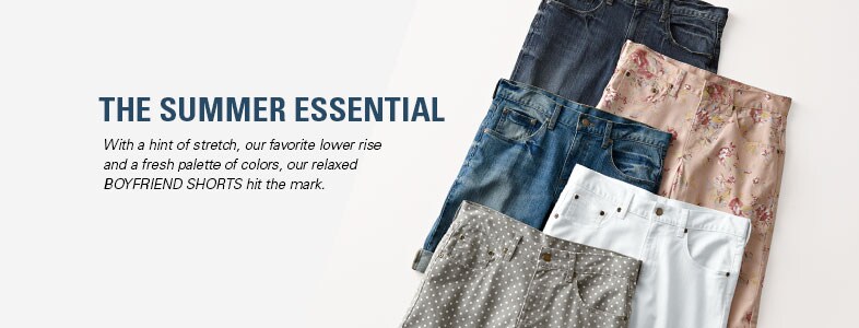 Garnet Hill Women's Pants and Shorts. Boyfriend Shorts - Fresh Colors, a Hint of Stretch and a Favorite Lower Rise.