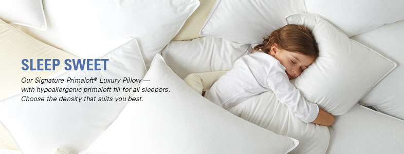 Garnet Hill Bed Pillows. Signature Primaloft Luxury Bed Pillow - A Hypoallergenic Bed Pillow for All Sleepers.