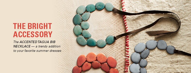 Garnet Hill Jewelry for Women. The Andean Collection Jewelry for Women - Accented Tagua Bib Necklace.