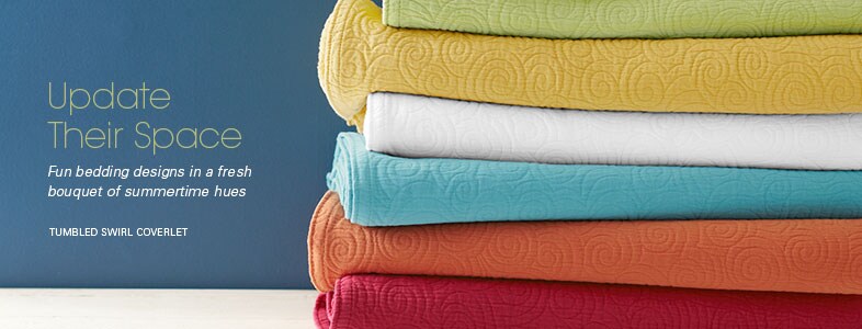 Garnet Hill Kids' Quilts and Kids' Coverlets. Update your Kids' Room with Kids' Quilts and Coverlets in Fresh Colors. Tumbled Swirl Kids' Coverlet.