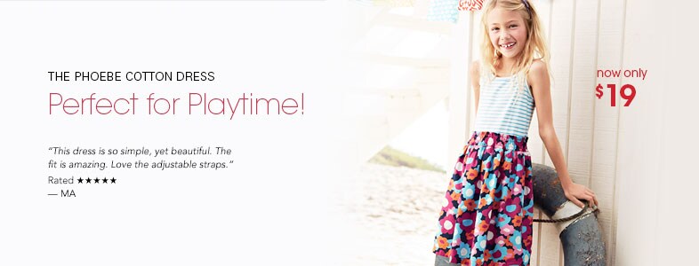Garnet Hill Girls' Dresses and Girls' Skirts. Perfect for Playtime - Phoebe Cotton Girls' Dress, Now $19.