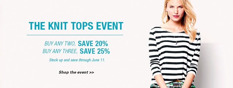 Garnet Hill Knit Tops Sale. Save Up to 25% on Summer Knit Tops through June 11.