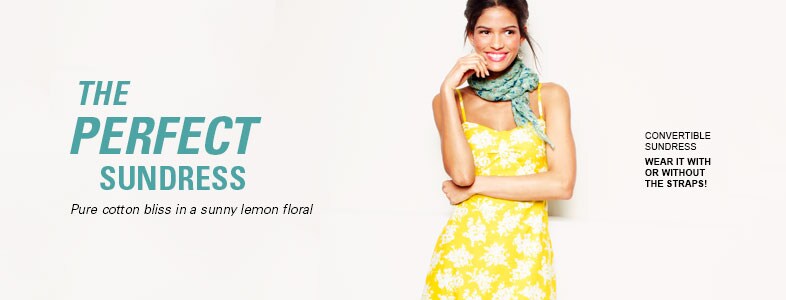 Garnet Hill Dresses for Women. Convertible Sundress, a Dress for Women in Lemon Floral to Wear With or Without Straps.