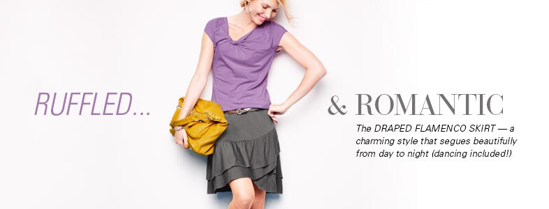 Garnet Hill Skirts for Women. The Ruffled, Romantic Draped Flamenco Skirt for Women.