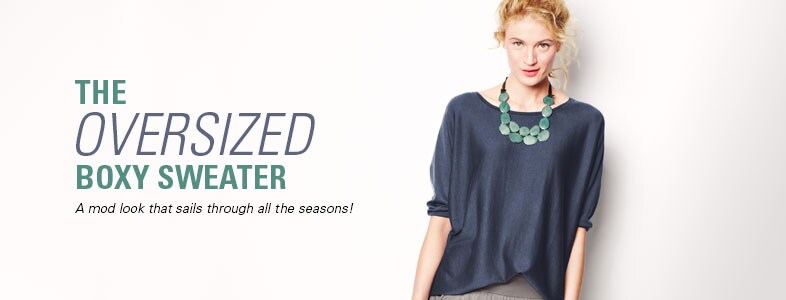 Garnet Hill Women's Sweaters. Oversized Boxy Women's Sweater.