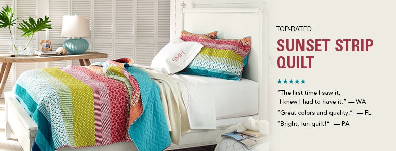 Garnet Hill Cotton Quilts. Top-Rated Sunset Strip Cotton Quilt.