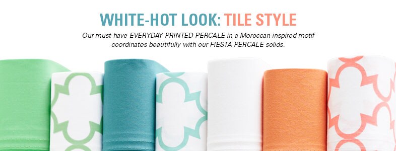 Garnet Hill Bed Sheets. Must-Have Everyday Percale Bed Sheets in a Moroccan-Inspired Motif that Coordinates with our Solid Fiesta Percale Bed Sheets.