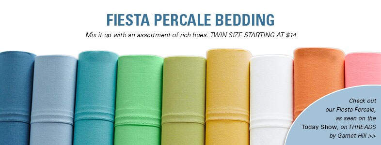 Garnet Hill Percale Sheets. Fiesta Percale Sheets - An Assortment of Rich Hues, Twin Size Starting at $14.