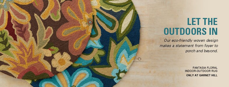 Garnet Hill Floral Rugs. Let the Outdoors in with this Eco-Friendly Woven Floral Rug. Fantasia Indoor-Outdoor Floral Rug, Only at Garnet Hill.