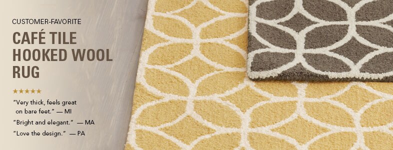 Garnet Hill Geometric Rugs and Striped Rugs. Customer-Favorite Cafe Tile Hooked Wool Geometric Rug.