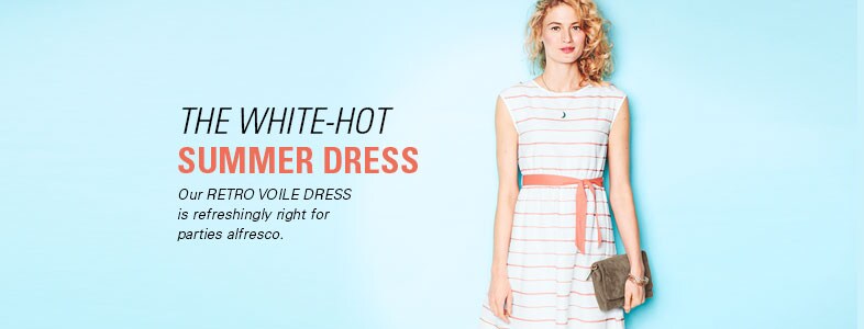 Garnet Hill Dresses for Women. The White-Hot Dress: Retro Voile Dress for Women.