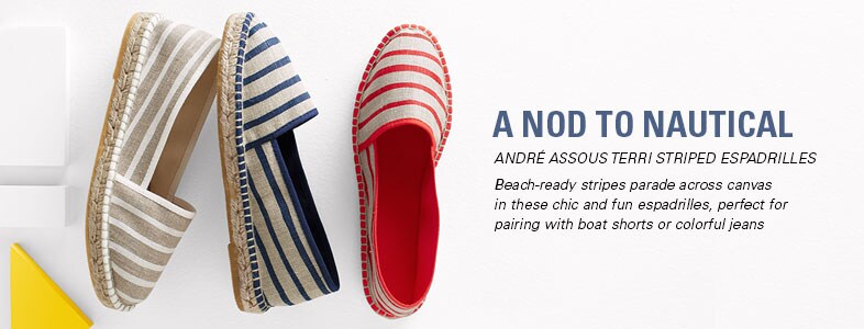 Garnet Hill Women's Casual Shoes. Andre Assous Terri Striped Espadrille Women's Casual Shoes.