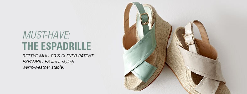 Garnet Hill Women's Sandals. Bettye Muller Clever Patent Espadrille Women's Sandals - A Stylish Warm-Weather Staple Sandal.