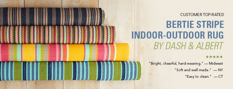 Top-Rated Garnet Hill Rugs and Home Decor. Customer Top-Rated Bertie Stripe Indoor-Outdoor Rug by Dash and Albert.