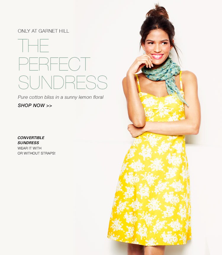 Garnet Hill Bedding and Women's Clothing Catalog. Convertible Sundress in Lemon Floral, Only at Garnet Hill.