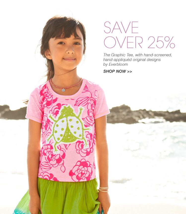Garnet Hill Kids' Bedding and Girls' Clothing Catalog. Save Over 25% on our Girls' Graphic Tee by Everbloom.