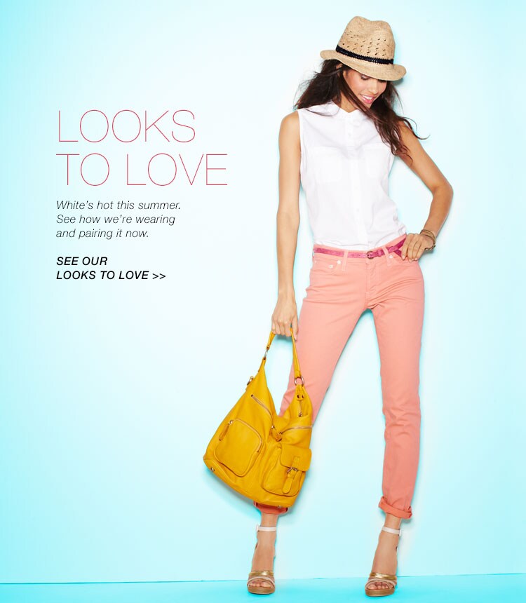 Garnet Hill Bedding and Women's Clothing Catalog. Looks to Love - White Clothing Trend. White is Hot this Summer, See How We're Wearing It.