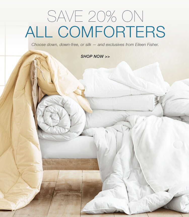 Garnet Hill Women's Clothing and Bedding Catalog. Save 20% on Comforters in Down, Down-Free or Silk.