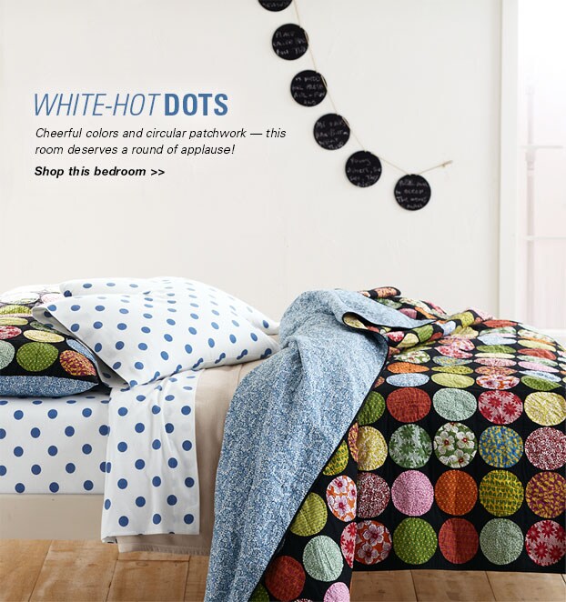 Garnet Hill Bedding. Shop our Johanna Bedding and Dots Bedroom - Cheerful Colors, Delightful Dots and Circular Patchwork.