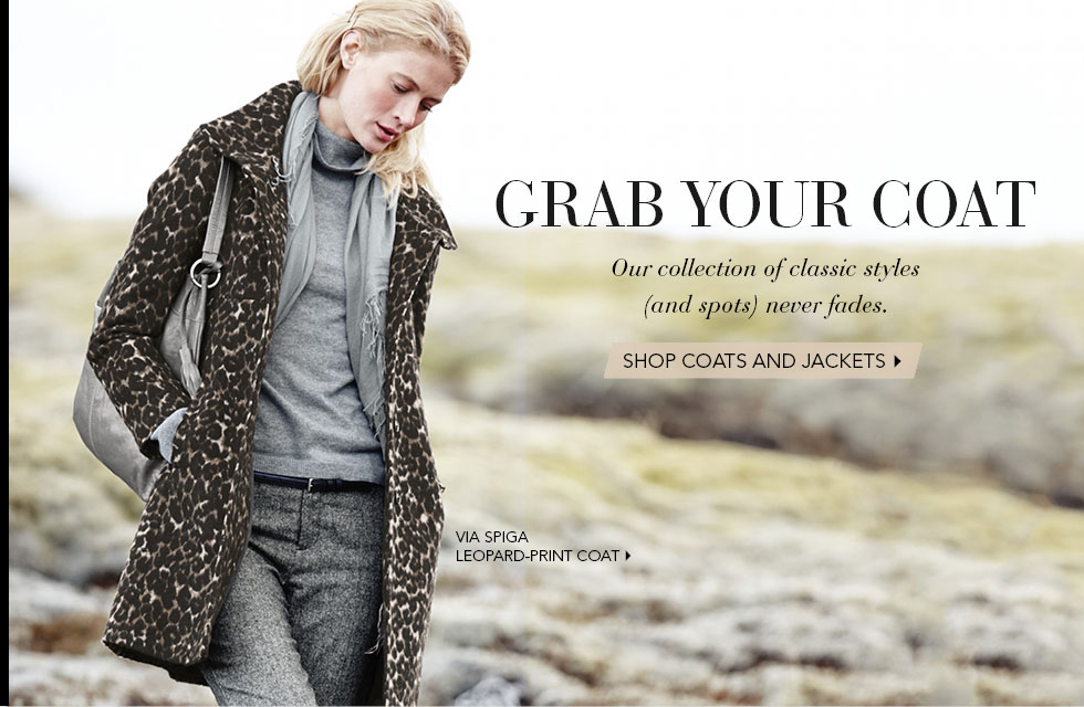 Garnet Hill Bedding and Women's Clothing Catalog. Via Spiga Leopard-Print Coat. Shop Women's Coats and Jackets.