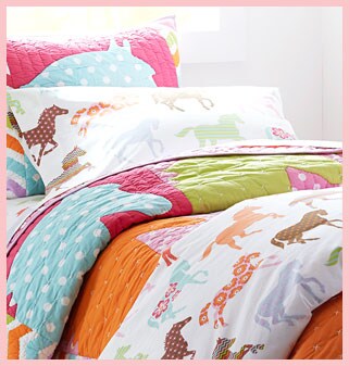 Garnet Hill Girls' Clothing and Kids' Bedding Catalog. Pony Bedding - Shop Kids' Bedding.