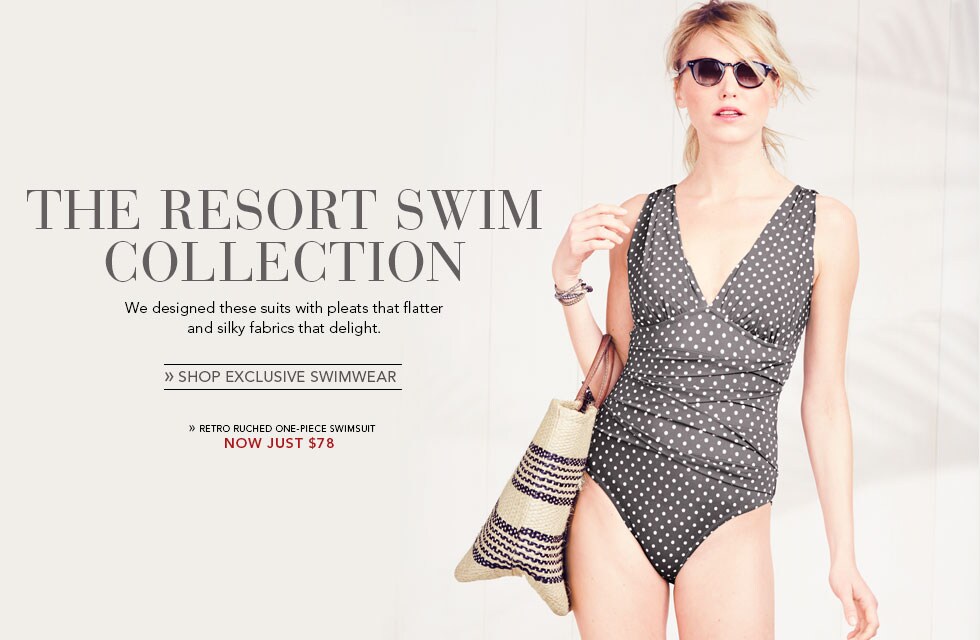 Garnet Hill Bedding and Women's Clothing Catalog. The Resort Swimwear Collection - Women's Swimsuits with Flattering Pleats and Silky Fabrics. Shop Exclusive Swimwear. Retro Ruched One-Piece Swimsuit, Just $78.