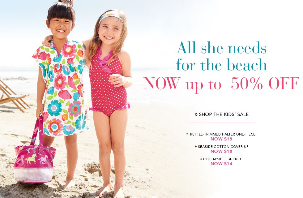 Garnet Hill Kids' Bedding and Girls' Clothing Catalog. Girls' Clothing Sale - All She Needs for the Beach, Now Up to 50% Off. Shop the Girls' Clothing Sale. Girls' Ruffle-Trimmed Halter One-Piece, Now $18. Seaside Cotton Cover-Up, Now $18.