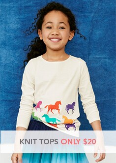 Garnet Hill Kids' Bedding and Girls' Clothing Catalog. Knit Tops Only $20.