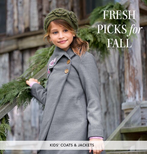 Garnet Hill Bedding and Clothing Catalog. Fresh Picks for Fall. Kids' Coats and Jackets.
