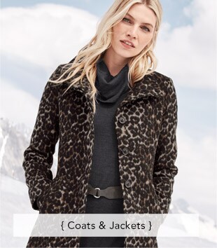 Women's Coats and Jackets. Via Spiga Leopard Print Coat.