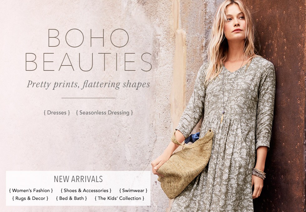 Boho beauties. Pretty prints, flattering Shape. Women's Bohemian Pocket Detail Dress.
