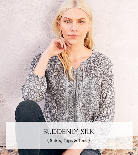 Women's Tops and Tees. Bohemian Bishop-Sleeve Blouse.