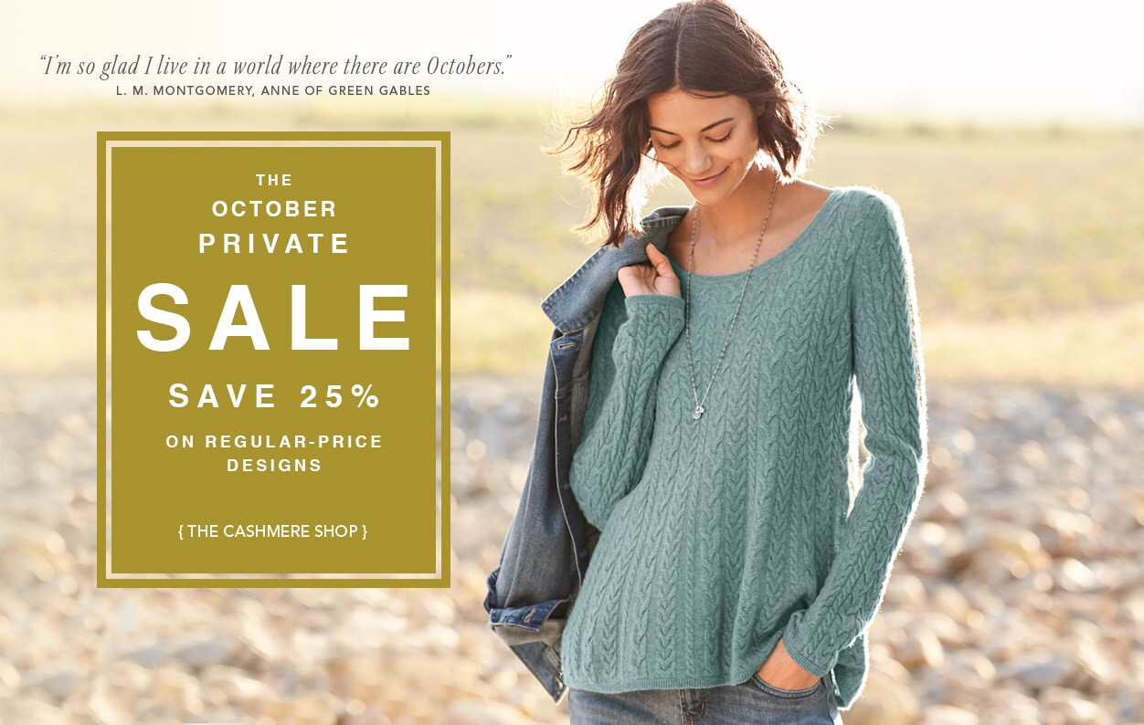 The October Private Sale. Save 25% on regular-price designs. Women's Cashmere Trapeze Sweater.