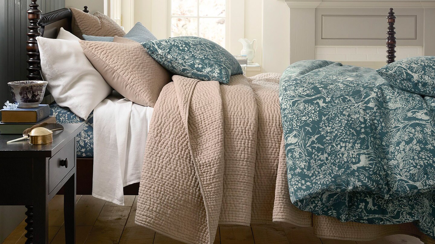 Hero image of bedding and home