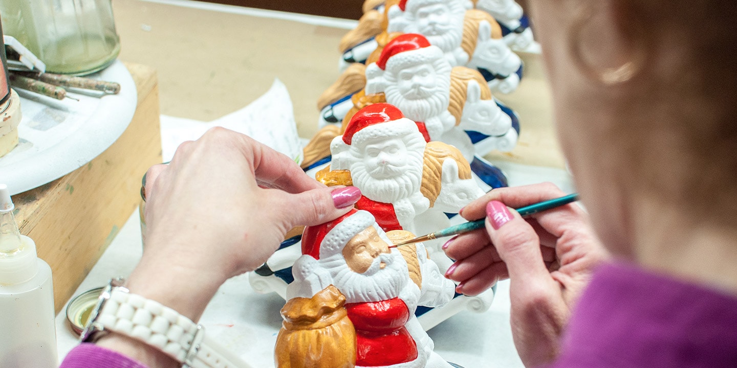 スノー　バルミューダSET Christmas Chalkware by Vaillancourt Folk Art in Sutton, MA